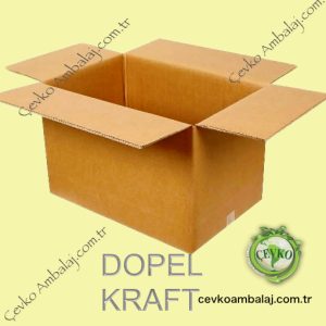 %100 saf elyaf Kraft Dopel koli. Çift oluklu, ağır yük taşıma ve nem dayanımı yüksek ambalaj kutusu.