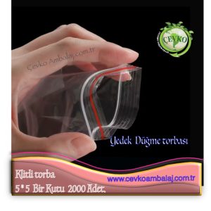 Delikli kilitli yedek düğme torbası şeffaf polietilen ziplock poşet - Cevko Ambalaj