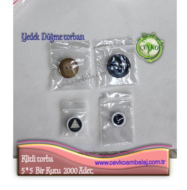 Delikli kilitli yedek düğme torbası şeffaf polietilen ziplock poşet - Cevko Ambalaj