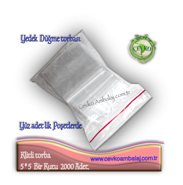 Delikli kilitli yedek düğme torbası şeffaf polietilen ziplock poşet - Cevko Ambalaj