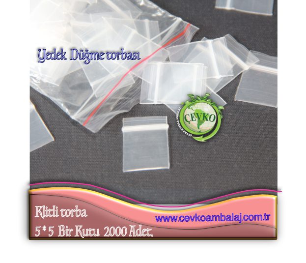 Delikli kilitli yedek düğme torbası şeffaf polietilen ziplock poşet - Cevko Ambalaj