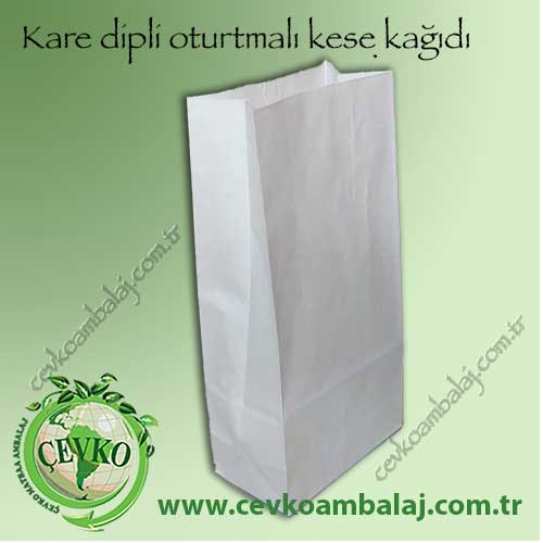 Kare dipli oturtmalı kese kağıdı çevko matbaa ambalaj