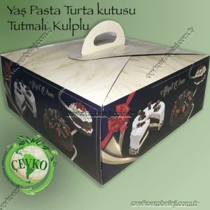 Yaş Pasta Turta kutusu Tutmalı Kulplu