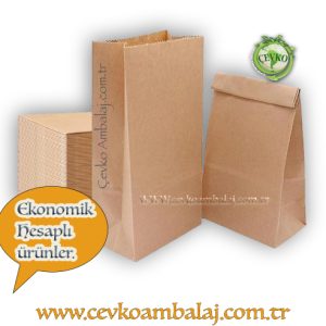 Sapsız kraft çanta dip körüklü kese kağıdı doğa dostu - Cevko Ambalaj