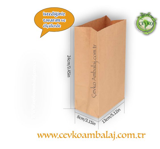 Sapsız kraft çanta dip körüklü kese kağıdı doğa dostu - Cevko Ambalaj